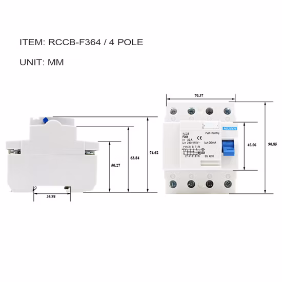 Interruttore automatico differenziale di tipo elettronico o magnetico a 2 poli